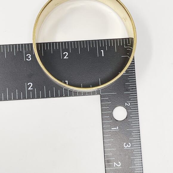 J Crew Chunky Bangle Bracelet Gray Gold Tone 1" Wide Statement Fashion Costume - Picture 8 of 9